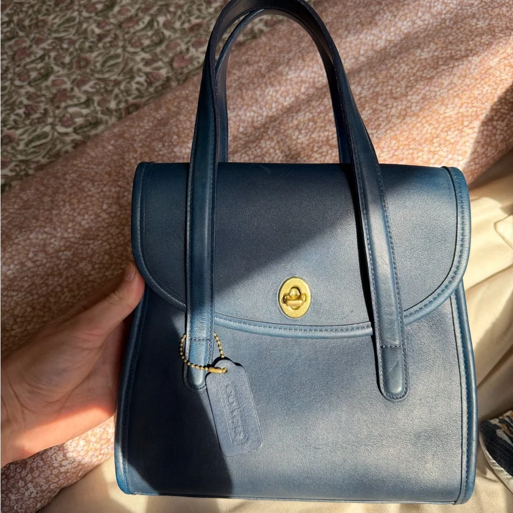 Vintage Coach Blue Belmont Satchel Revived (please read) - Picture 4 of 10